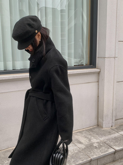 [PRE-ORDER] RUE HIGH NECK ALPACA BLEND HANDMADE COAT