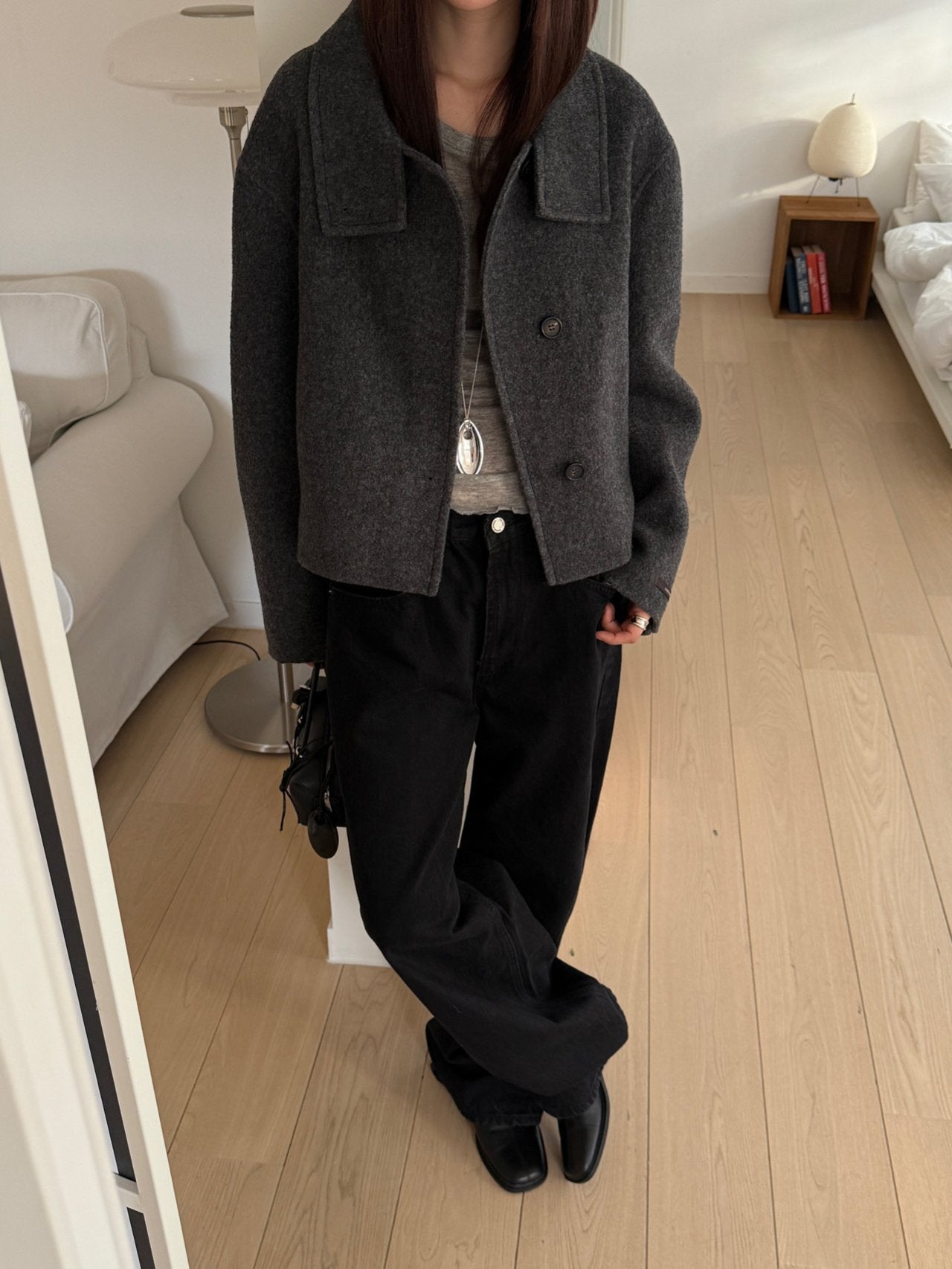 [PRE-ORDER] THE SCULPTED FUNNEL WOOL JACKET