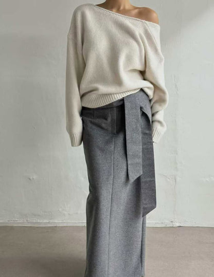 [PRE-ORDER]  PREMIUM WOOL & ALPACA V-NECK KNIT