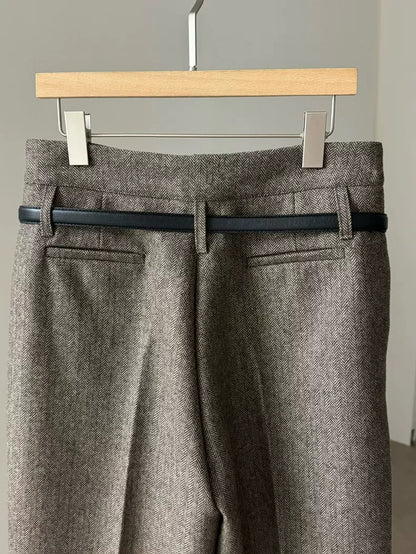 [PRE-ORDER]  CLASSIC HERRINGBONE WIDE-LEG PANTS