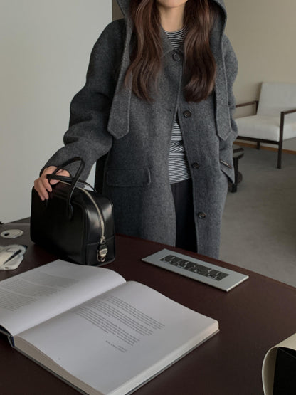[PRE-ORDER] ÉTOILE HANDMADE WOOL COAT WITH DETACHABLE HOOD
