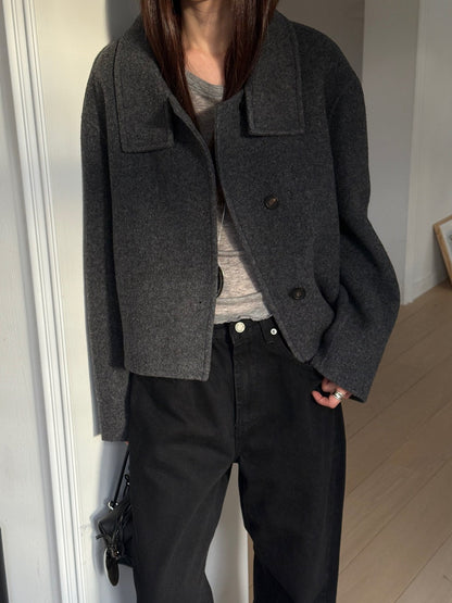 [PRE-ORDER] THE SCULPTED FUNNEL WOOL JACKET