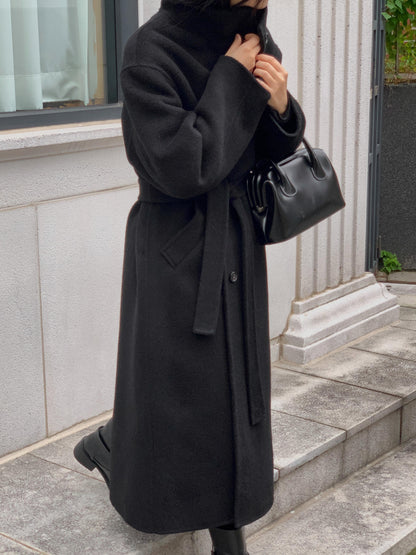 [PRE-ORDER] RUE HIGH NECK ALPACA BLEND HANDMADE COAT
