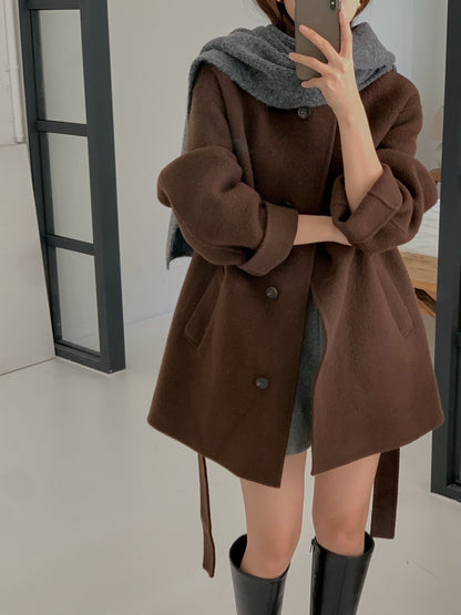 [PRE-ORDER]  BOUCLÉ HANDMADE HIGH-NECK COAT ☁️