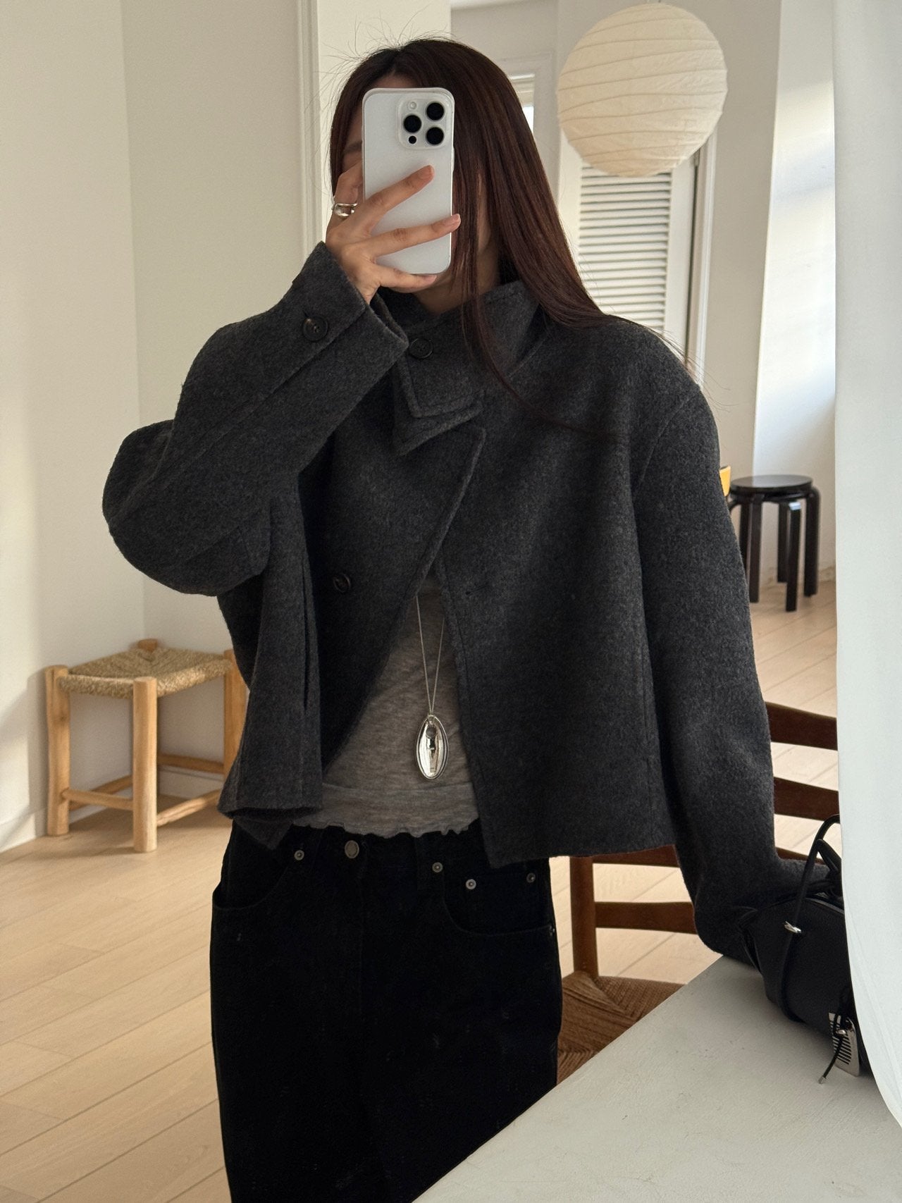 [PRE-ORDER] THE SCULPTED FUNNEL WOOL JACKET
