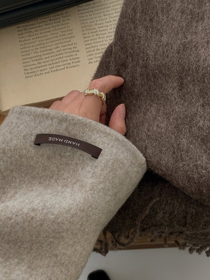 [PRE-ORDER]  BOUCLÉ HANDMADE HIGH-NECK COAT ☁️