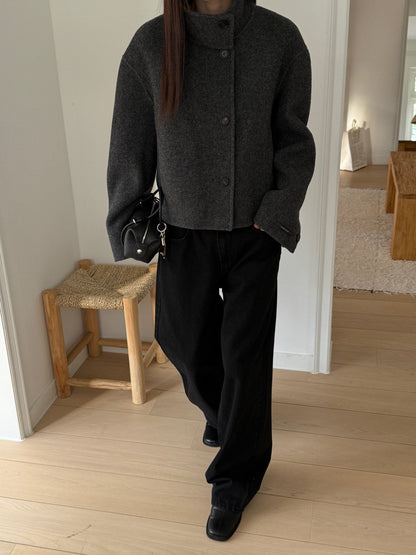 [PRE-ORDER] THE SCULPTED FUNNEL WOOL JACKET