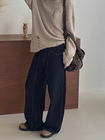 [PRE-ORDER] CURVE STITCHED FORM RAW DENIM