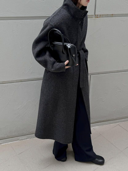 [PRE-ORDER] RUE HIGH NECK ALPACA BLEND HANDMADE COAT