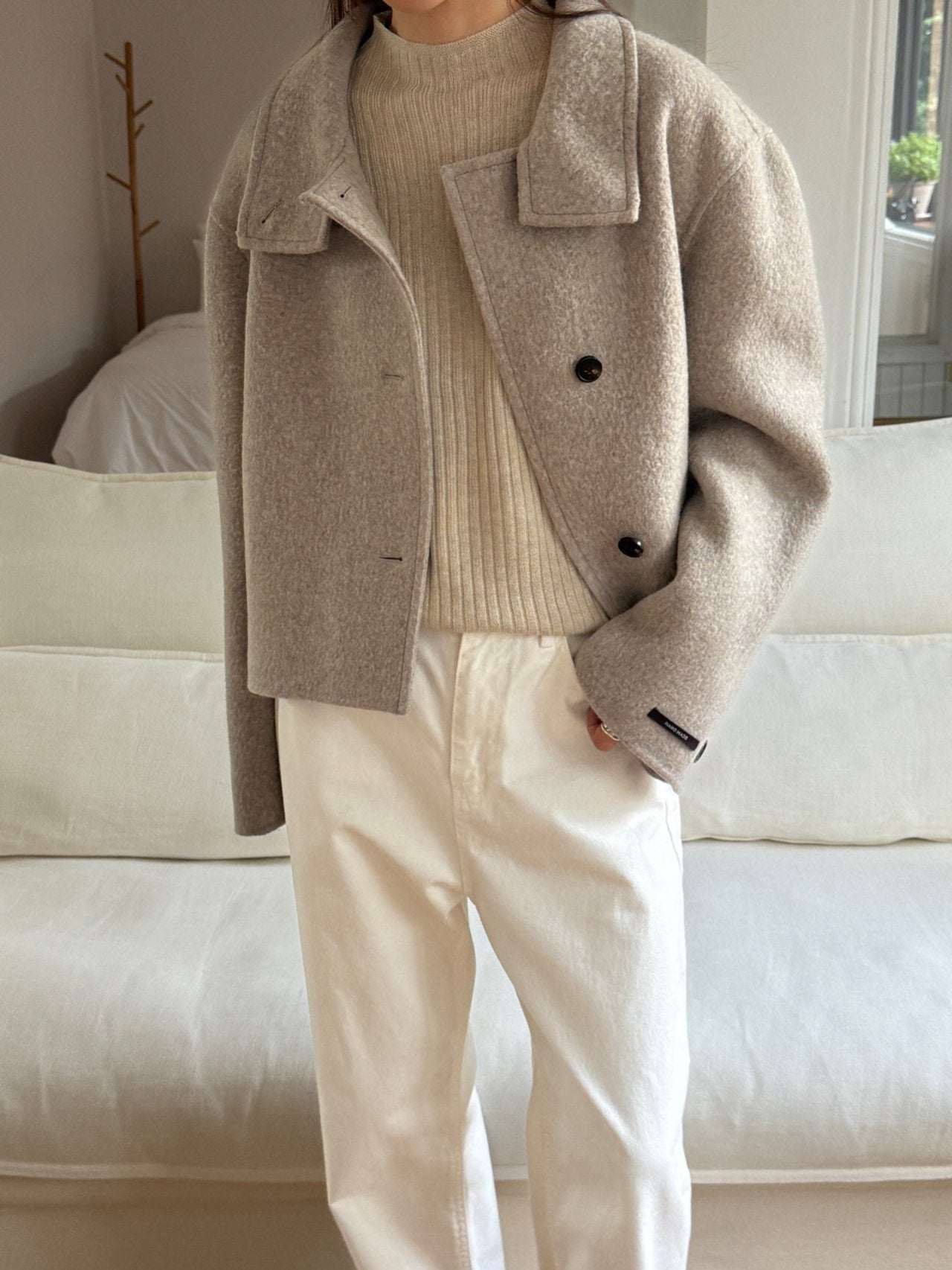 [PRE-ORDER] THE SCULPTED FUNNEL WOOL JACKET