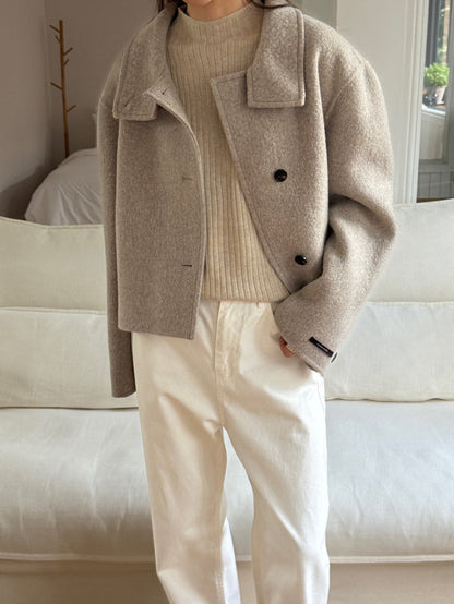 [PRE-ORDER] THE SCULPTED FUNNEL WOOL JACKET