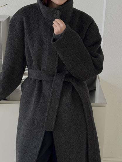 [PRE-ORDER] RUE HIGH NECK ALPACA BLEND HANDMADE COAT