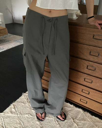 [PRE-ORDER]  STRING NYLON CARGO PANTS