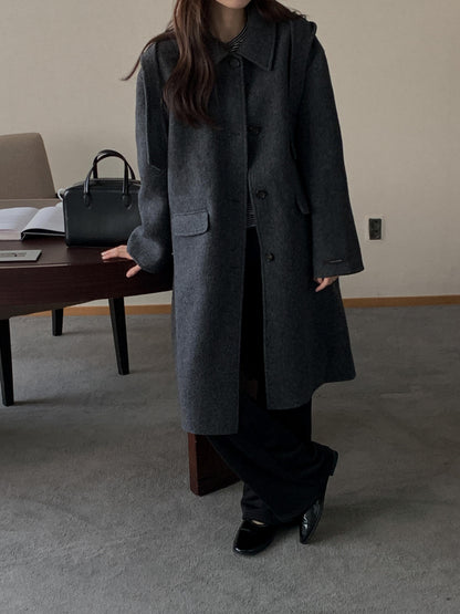 [PRE-ORDER] ÉTOILE HANDMADE WOOL COAT WITH DETACHABLE HOOD
