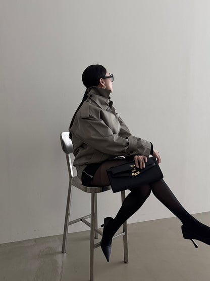 [PRE-ORDER] POWER SHOULDER HALF TRENCH