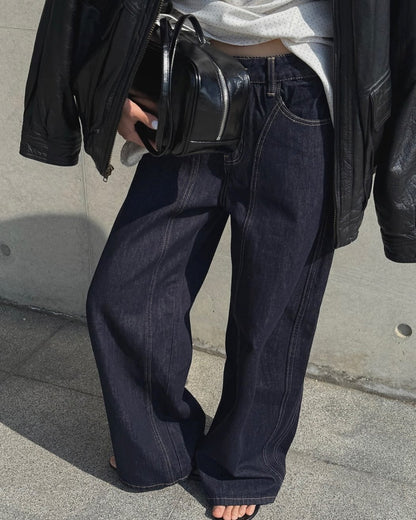 [PRE-ORDER] CURVE STITCHED FORM RAW DENIM