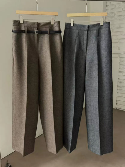 [PRE-ORDER]  CLASSIC HERRINGBONE WIDE-LEG PANTS
