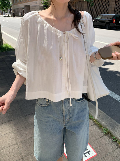 [PRE-ORDER] MILKY SHEER BOLERO BLOUSE