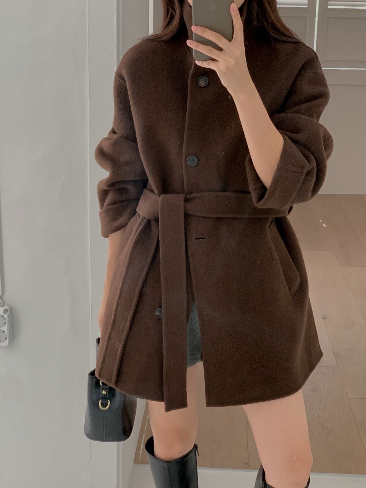 [PRE-ORDER]  BOUCLÉ HANDMADE HIGH-NECK COAT ☁️