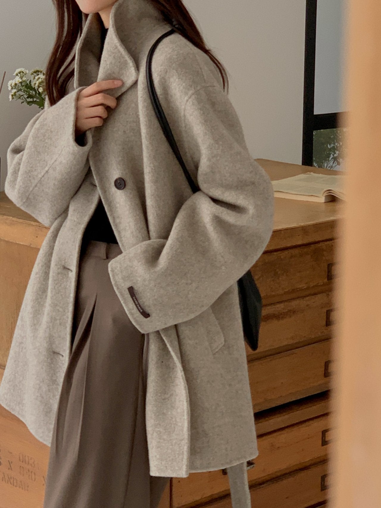 [PRE-ORDER]  BOUCLÉ HANDMADE HIGH-NECK COAT ☁️