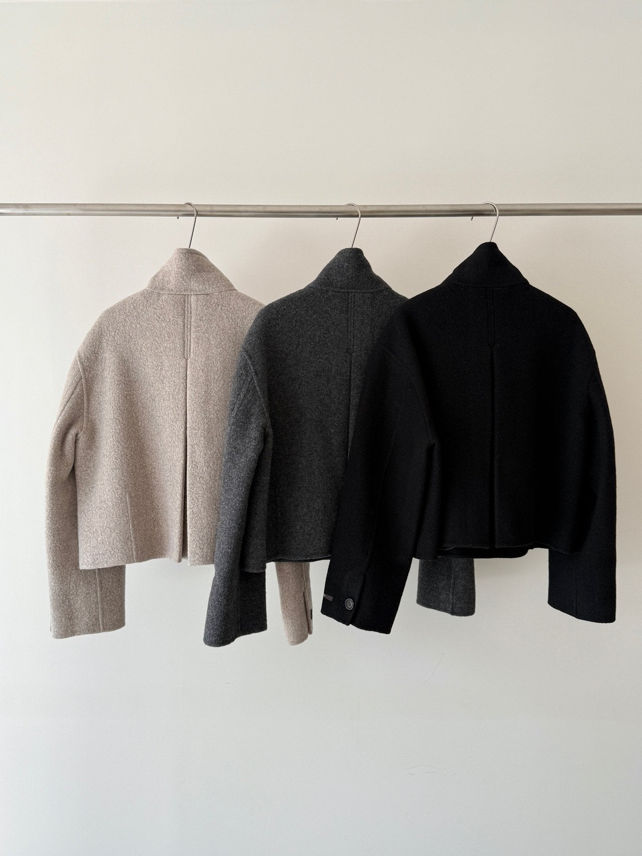 [PRE-ORDER] THE SCULPTED FUNNEL WOOL JACKET