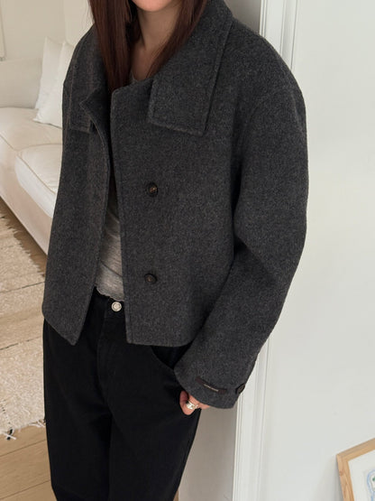 [PRE-ORDER] THE SCULPTED FUNNEL WOOL JACKET