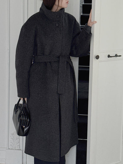 [PRE-ORDER] RUE HIGH NECK ALPACA BLEND HANDMADE COAT