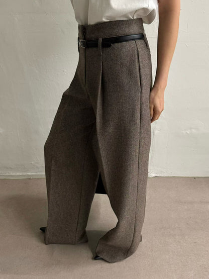 [PRE-ORDER]  CLASSIC HERRINGBONE WIDE-LEG PANTS