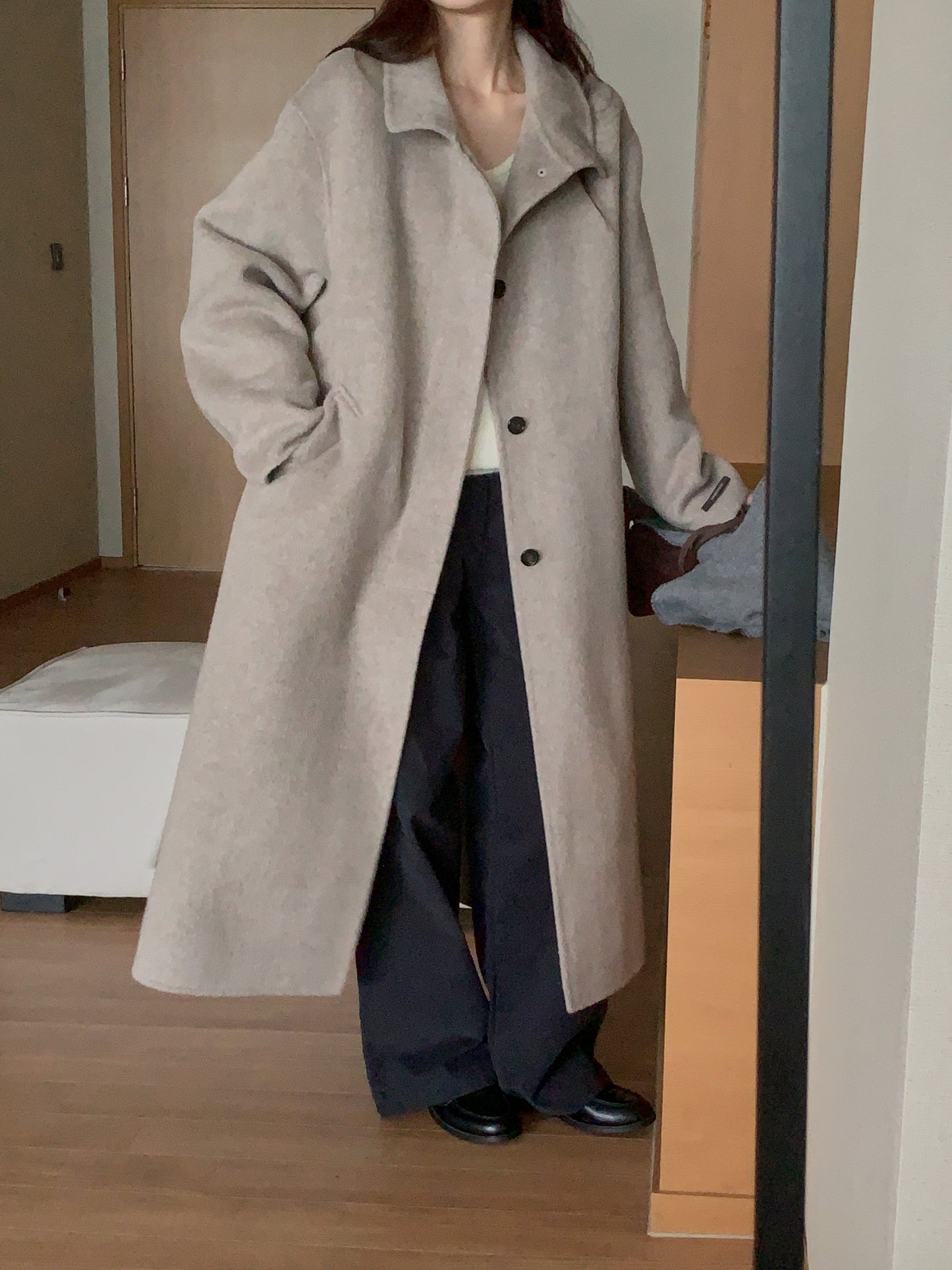 [PRE-ORDER] RUE HIGH NECK ALPACA BLEND HANDMADE COAT