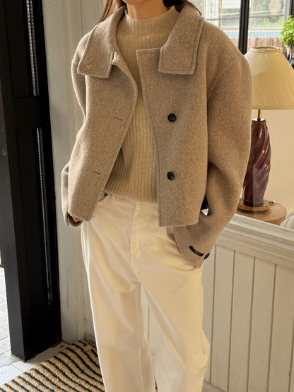 [PRE-ORDER] THE SCULPTED FUNNEL WOOL JACKET