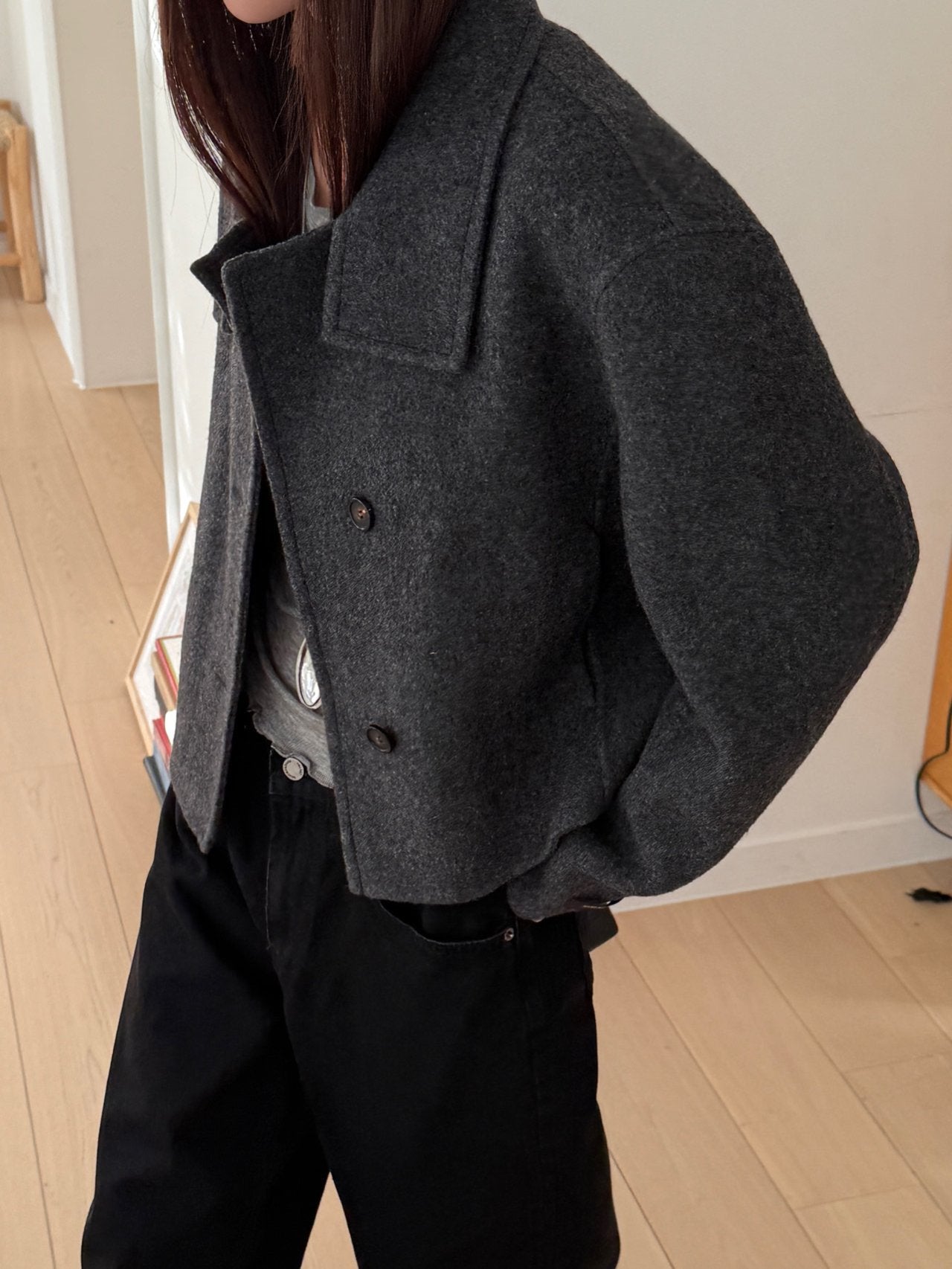[PRE-ORDER] THE SCULPTED FUNNEL WOOL JACKET