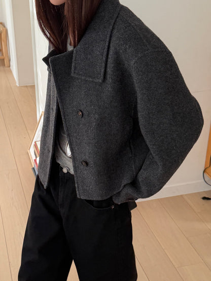 [PRE-ORDER] THE SCULPTED FUNNEL WOOL JACKET