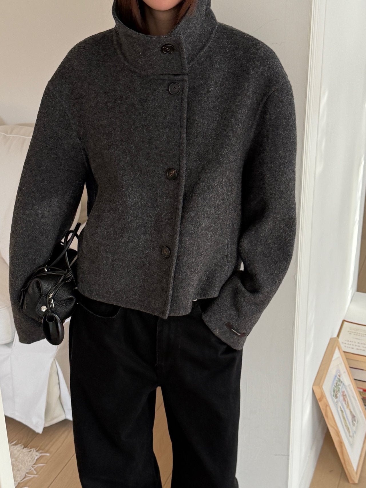 [PRE-ORDER] THE SCULPTED FUNNEL WOOL JACKET