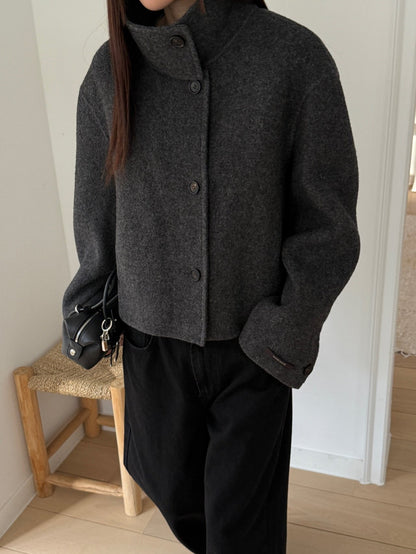 [PRE-ORDER] THE SCULPTED FUNNEL WOOL JACKET