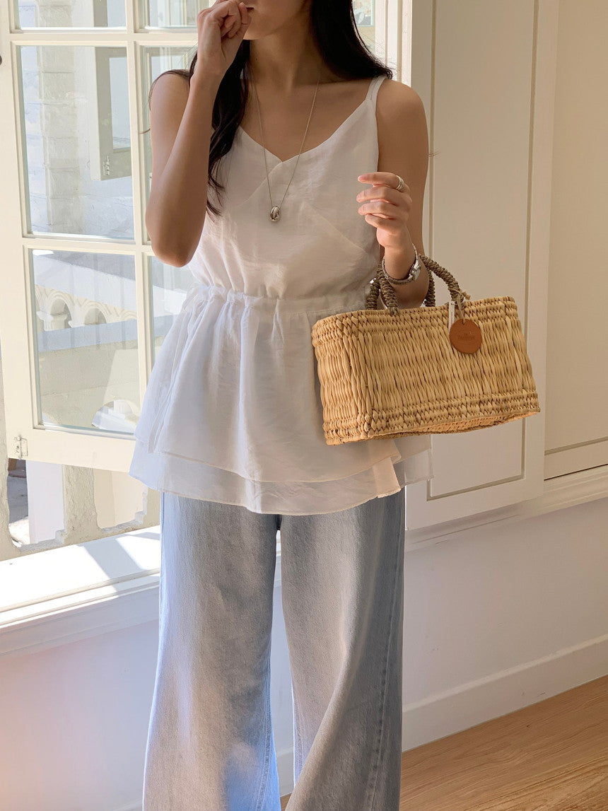 Spring Flowy Wave Blouse -White