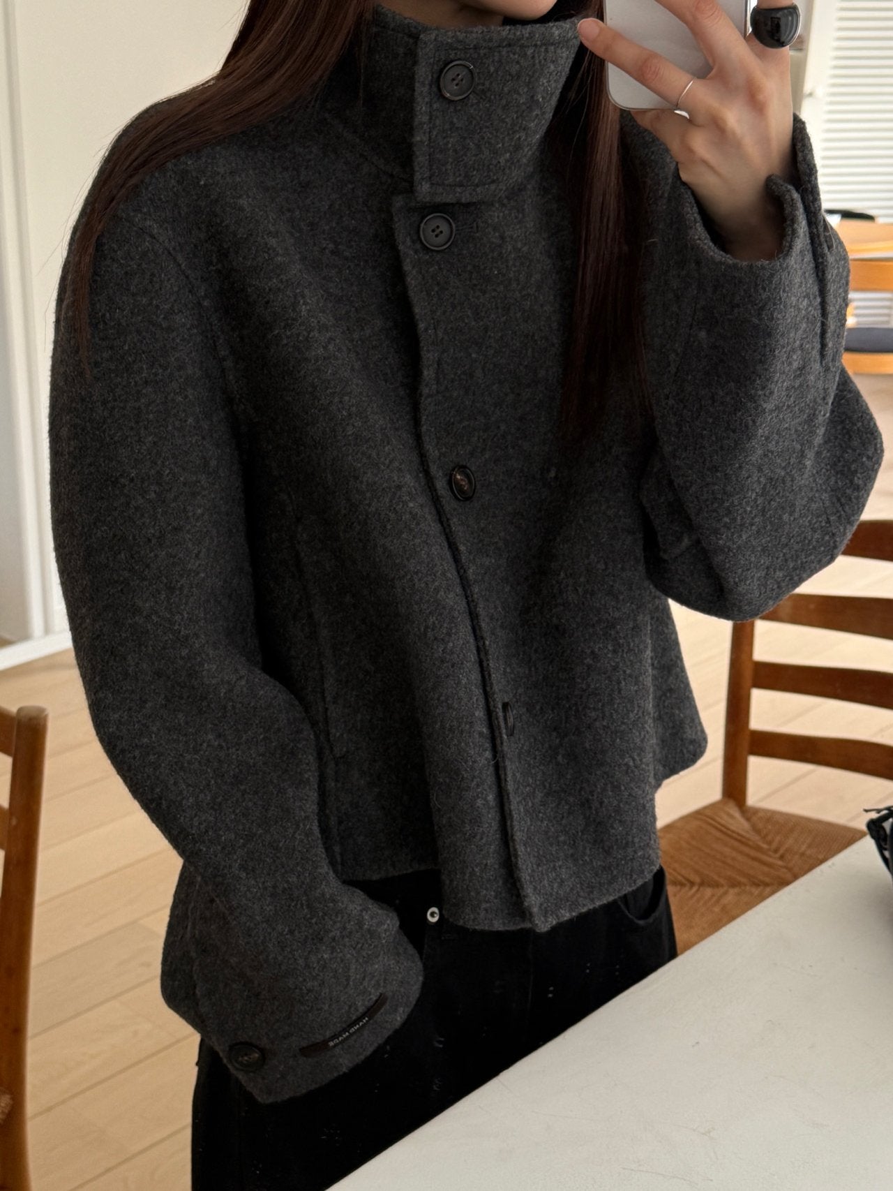 [PRE-ORDER] THE SCULPTED FUNNEL WOOL JACKET